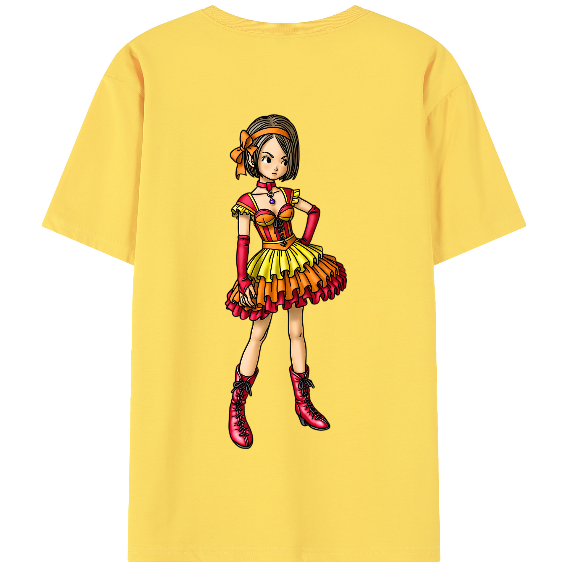 （画像用） ドラゴンクエスト Doragon Kuesuto Dragon Quest 綿100％半袖Tシャツ（背面プリント）