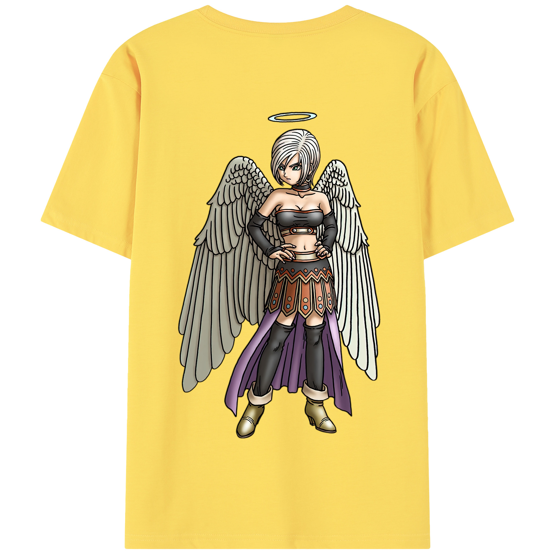（画像用） ドラゴンクエスト Doragon Kuesuto Dragon Quest 綿100％半袖Tシャツ（背面プリント）