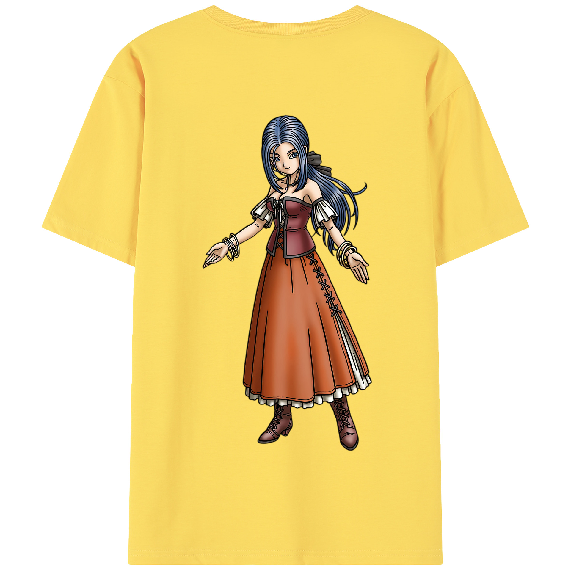 （画像用） ドラゴンクエスト Doragon Kuesuto Dragon Quest 綿100％半袖Tシャツ（背面プリント）