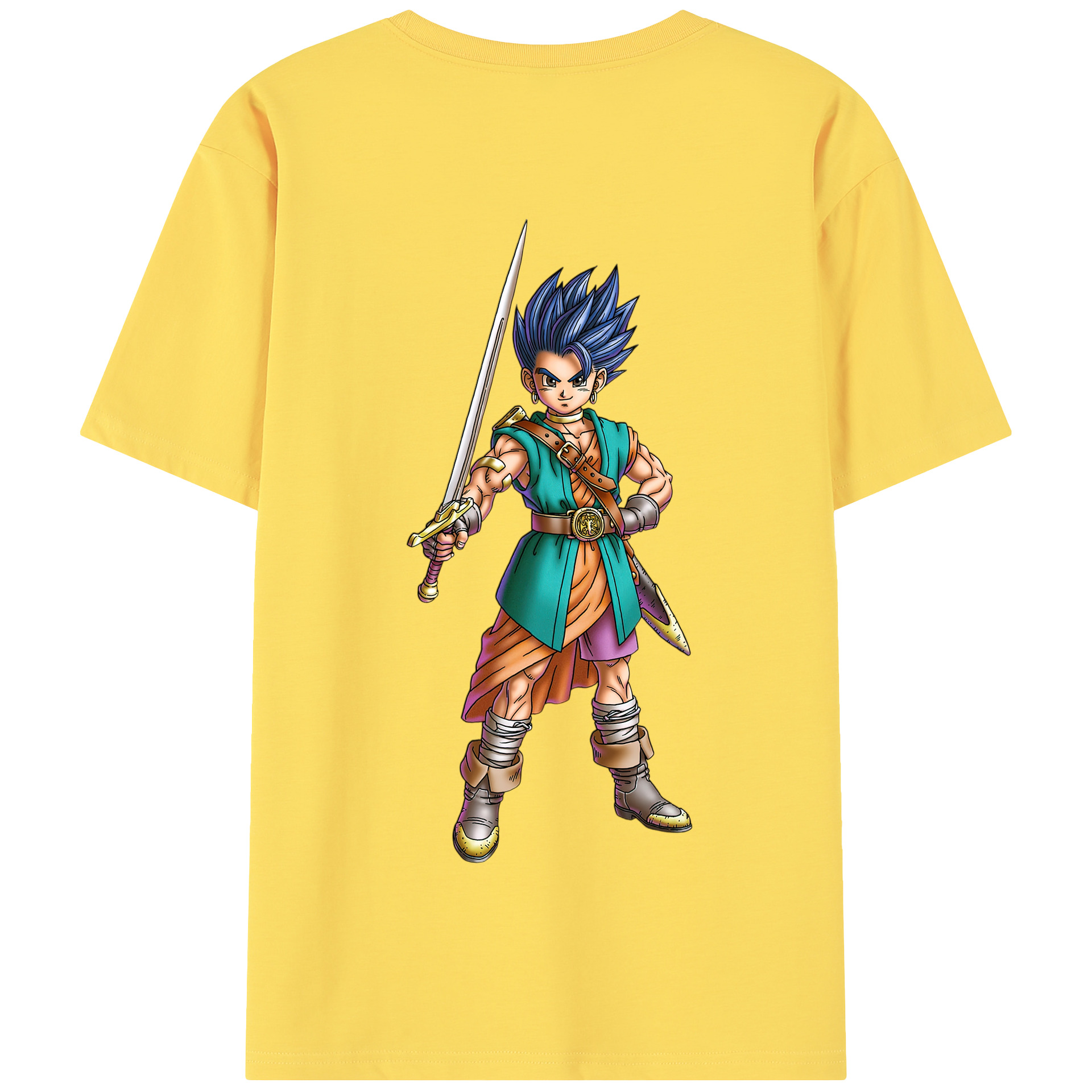 （画像用） ドラゴンクエスト Doragon Kuesuto Dragon Quest 綿100％半袖Tシャツ（背面プリント）