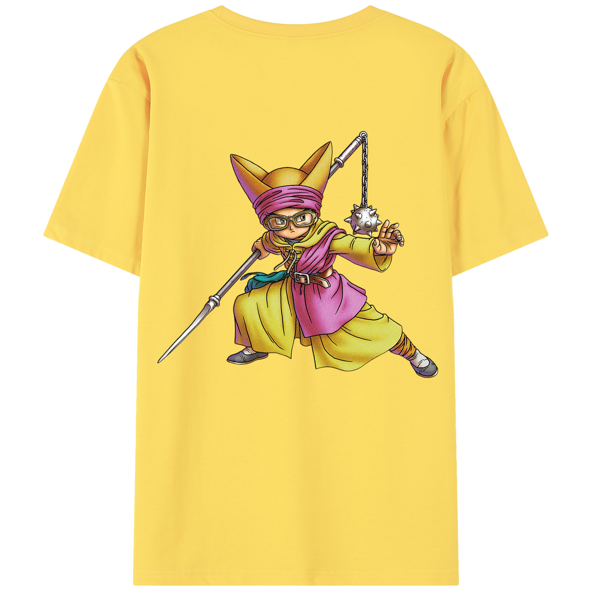 （画像用） ドラゴンクエスト Doragon Kuesuto Dragon Quest 綿100％半袖Tシャツ（背面プリント）