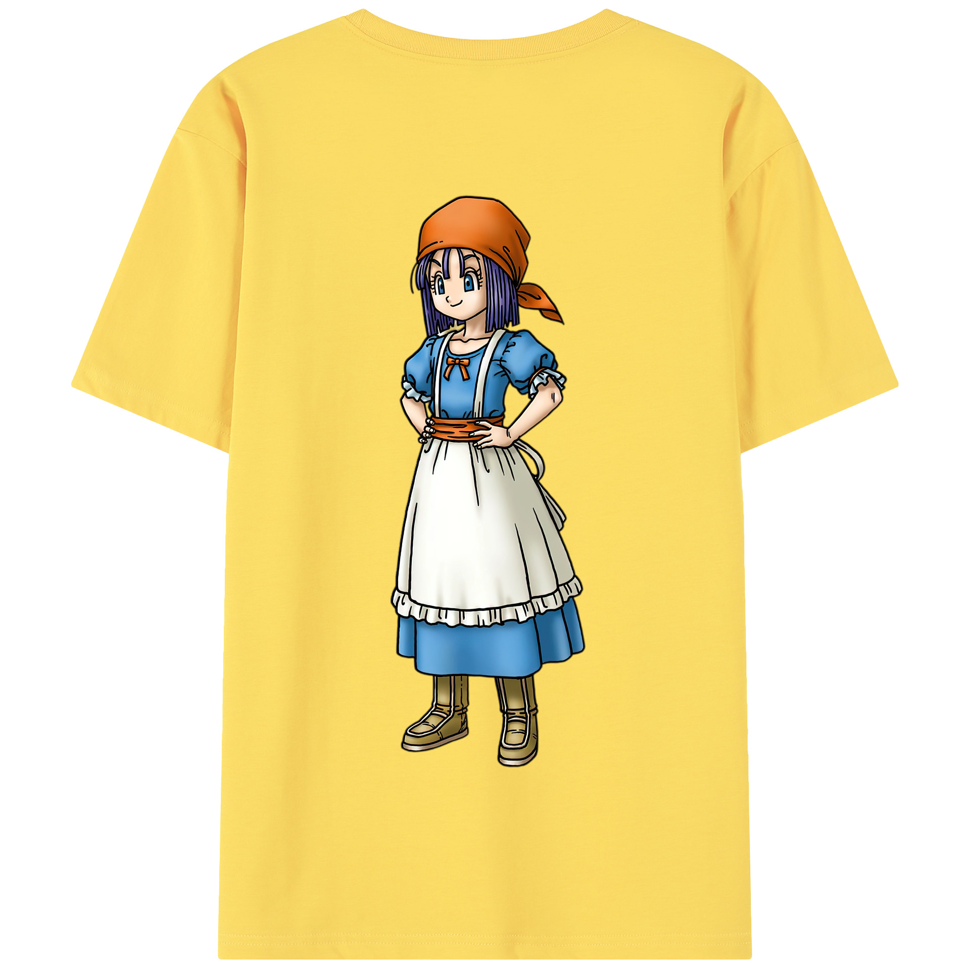 （画像用） ドラゴンクエスト Doragon Kuesuto Dragon Quest 綿100％半袖Tシャツ（背面プリント）