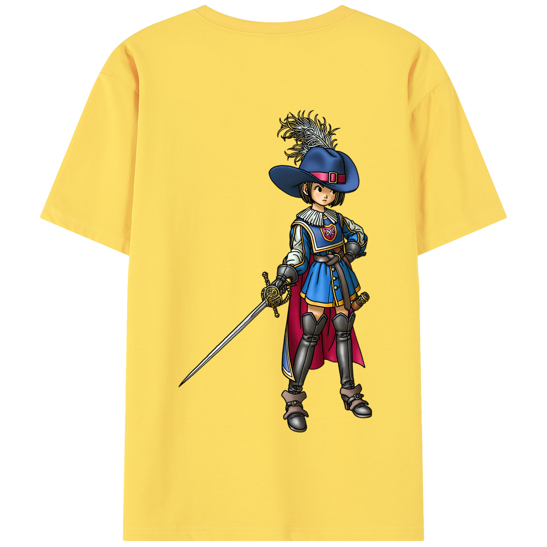 （画像用） ドラゴンクエスト Doragon Kuesuto Dragon Quest 綿100％半袖Tシャツ（背面プリント）