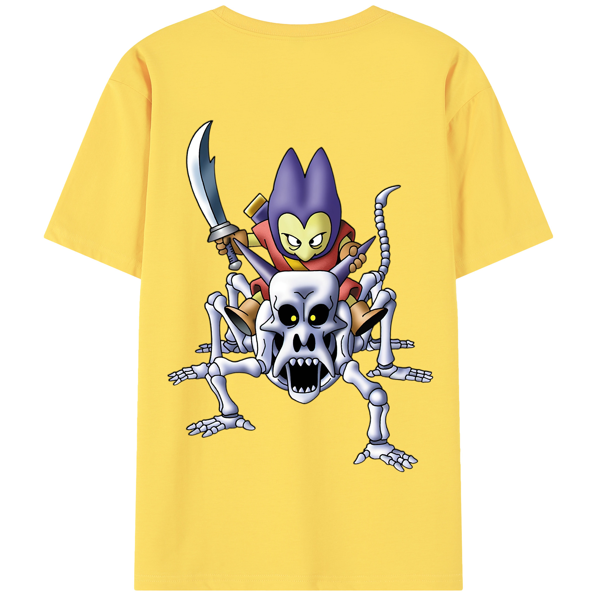 （画像用） ドラゴンクエスト Doragon Kuesuto Dragon Quest 綿100％半袖Tシャツ（背面プリント）