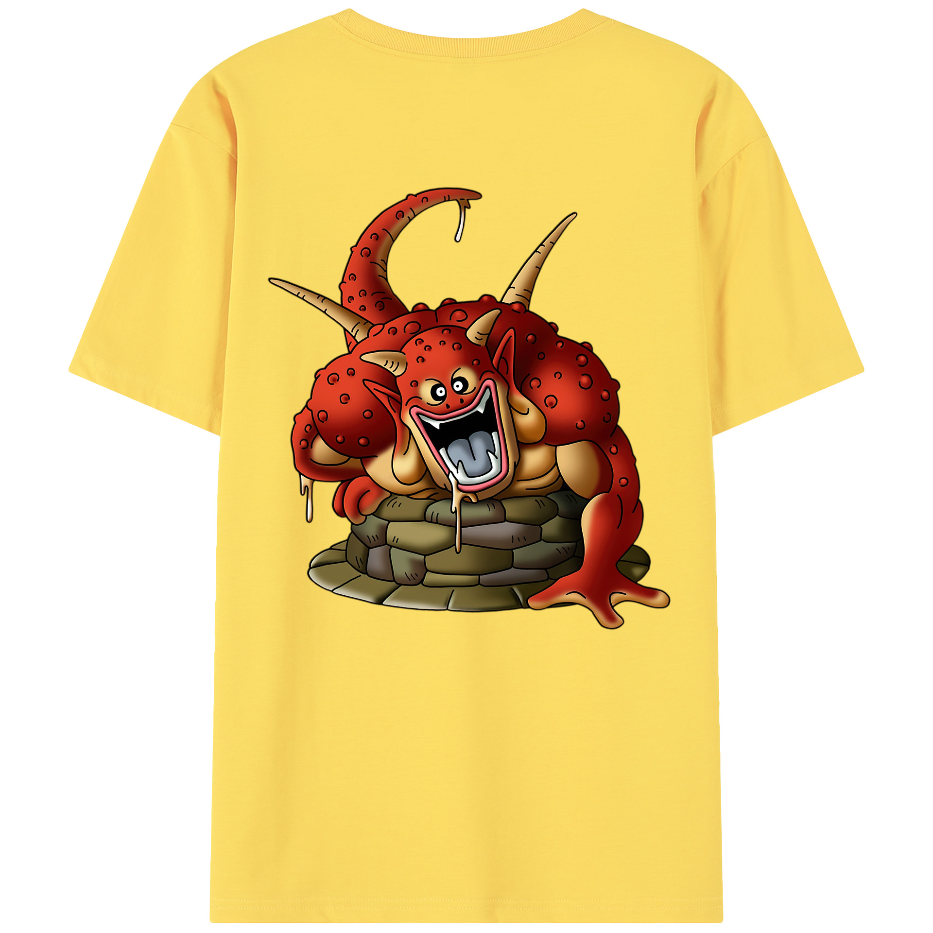 （画像用） ドラゴンクエスト Doragon Kuesuto Dragon Quest 綿100％半袖Tシャツ（背面プリント）