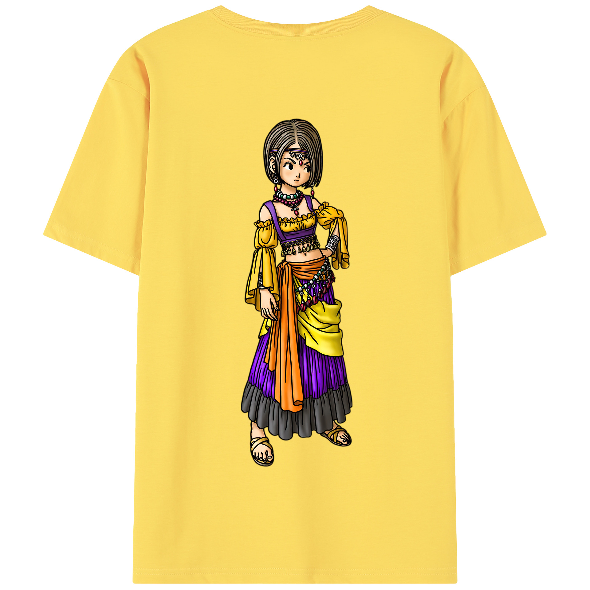 （画像用） ドラゴンクエスト Doragon Kuesuto Dragon Quest 綿100％半袖Tシャツ（背面プリント）