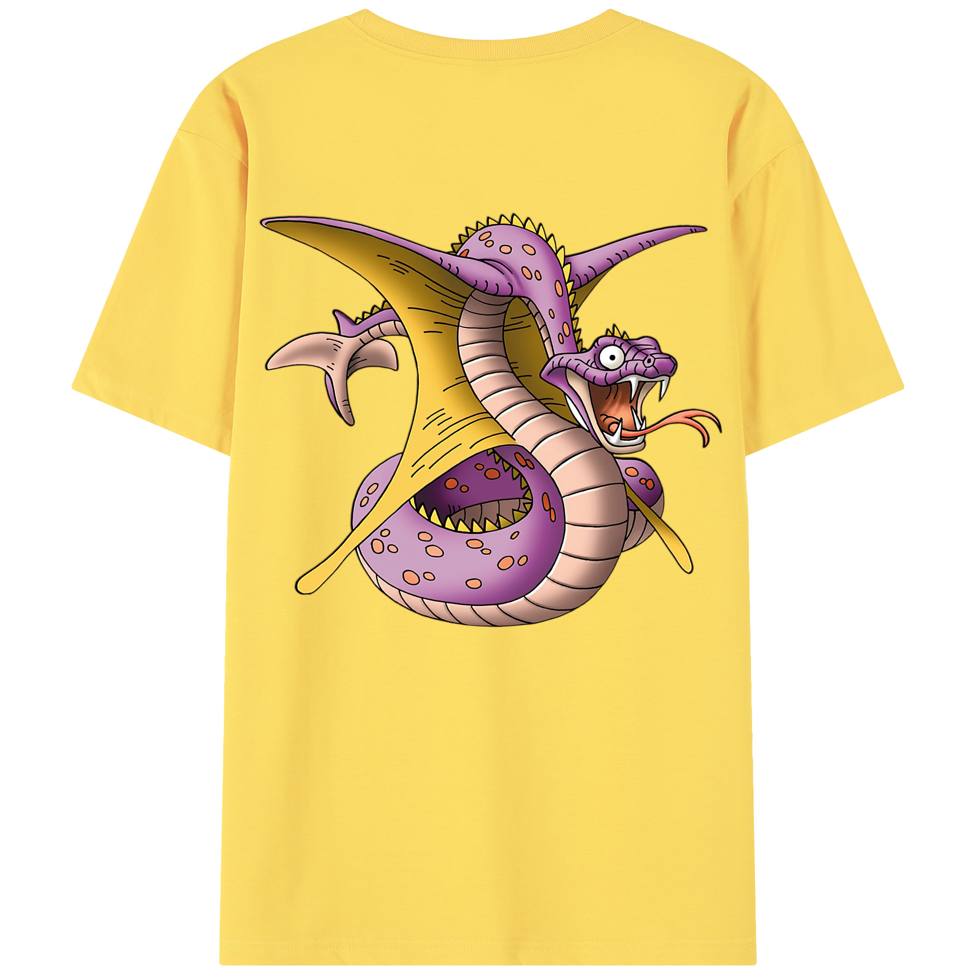 （画像用） ドラゴンクエスト Doragon Kuesuto Dragon Quest 綿100％半袖Tシャツ（背面プリント）