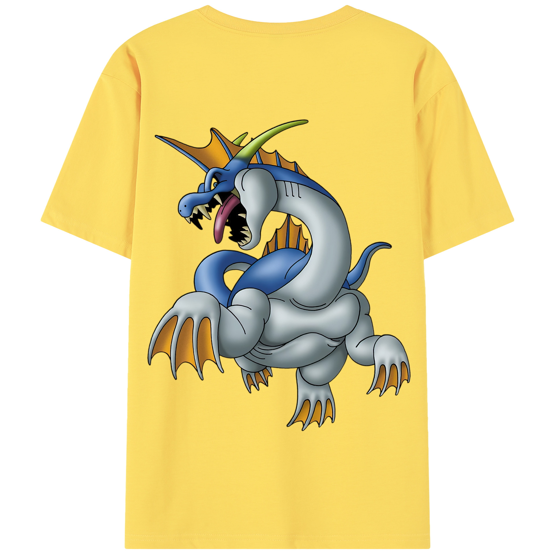 （画像用） ドラゴンクエスト Doragon Kuesuto Dragon Quest 綿100％半袖Tシャツ（背面プリント）