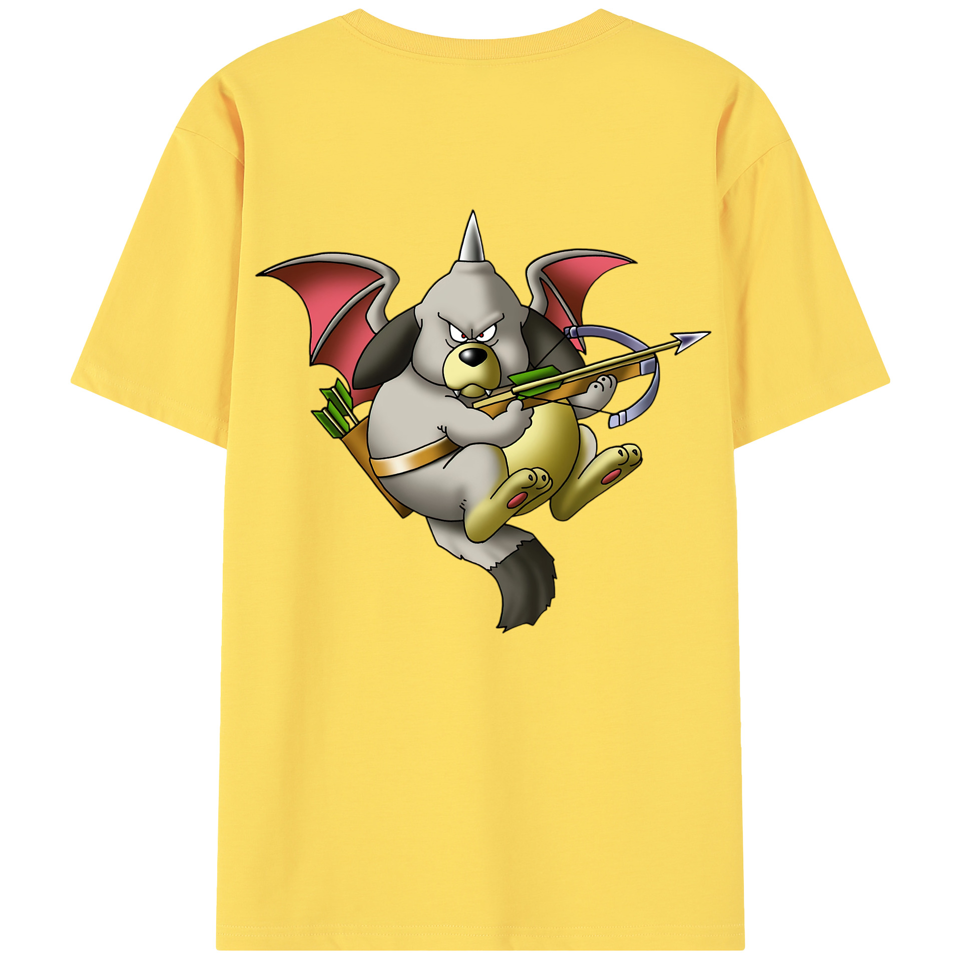 （画像用） ドラゴンクエスト Doragon Kuesuto Dragon Quest 綿100％半袖Tシャツ（背面プリント）