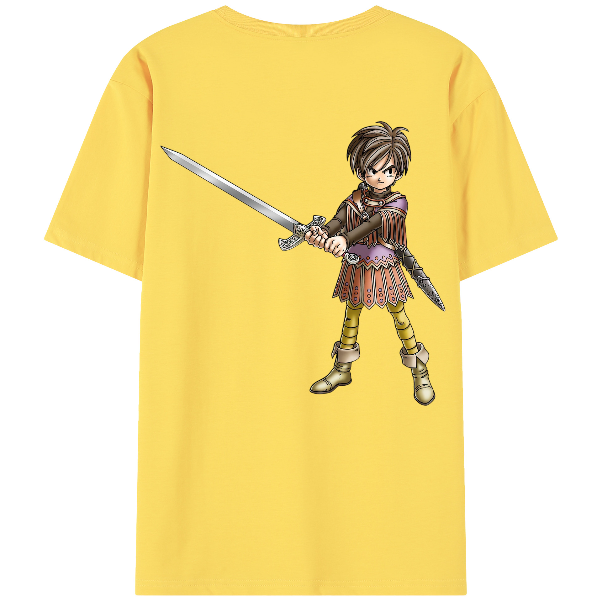 （画像用） ドラゴンクエスト Doragon Kuesuto Dragon Quest 綿100％半袖Tシャツ（背面プリント）