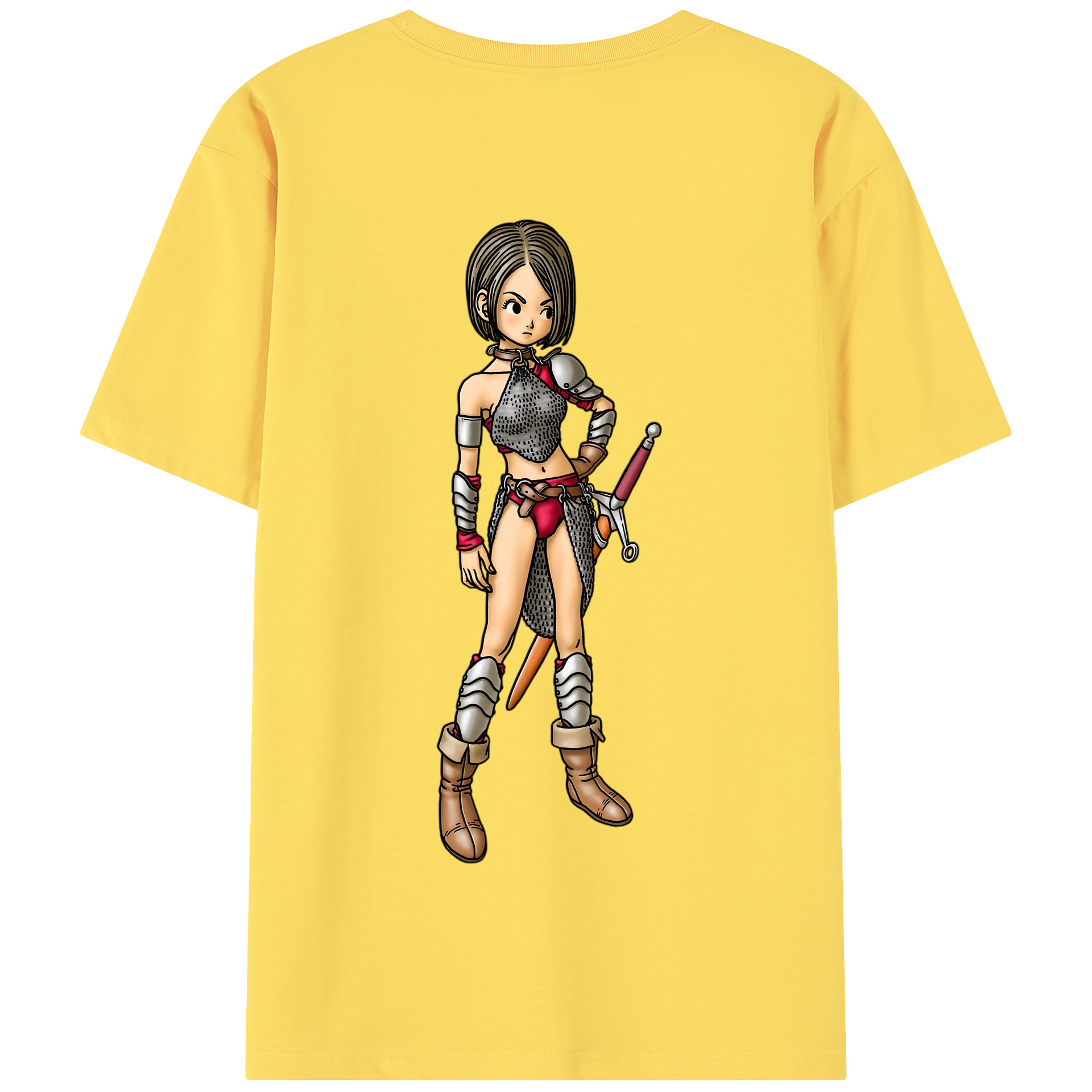 （画像用） ドラゴンクエスト Doragon Kuesuto Dragon Quest 綿100％半袖Tシャツ（背面プリント）
