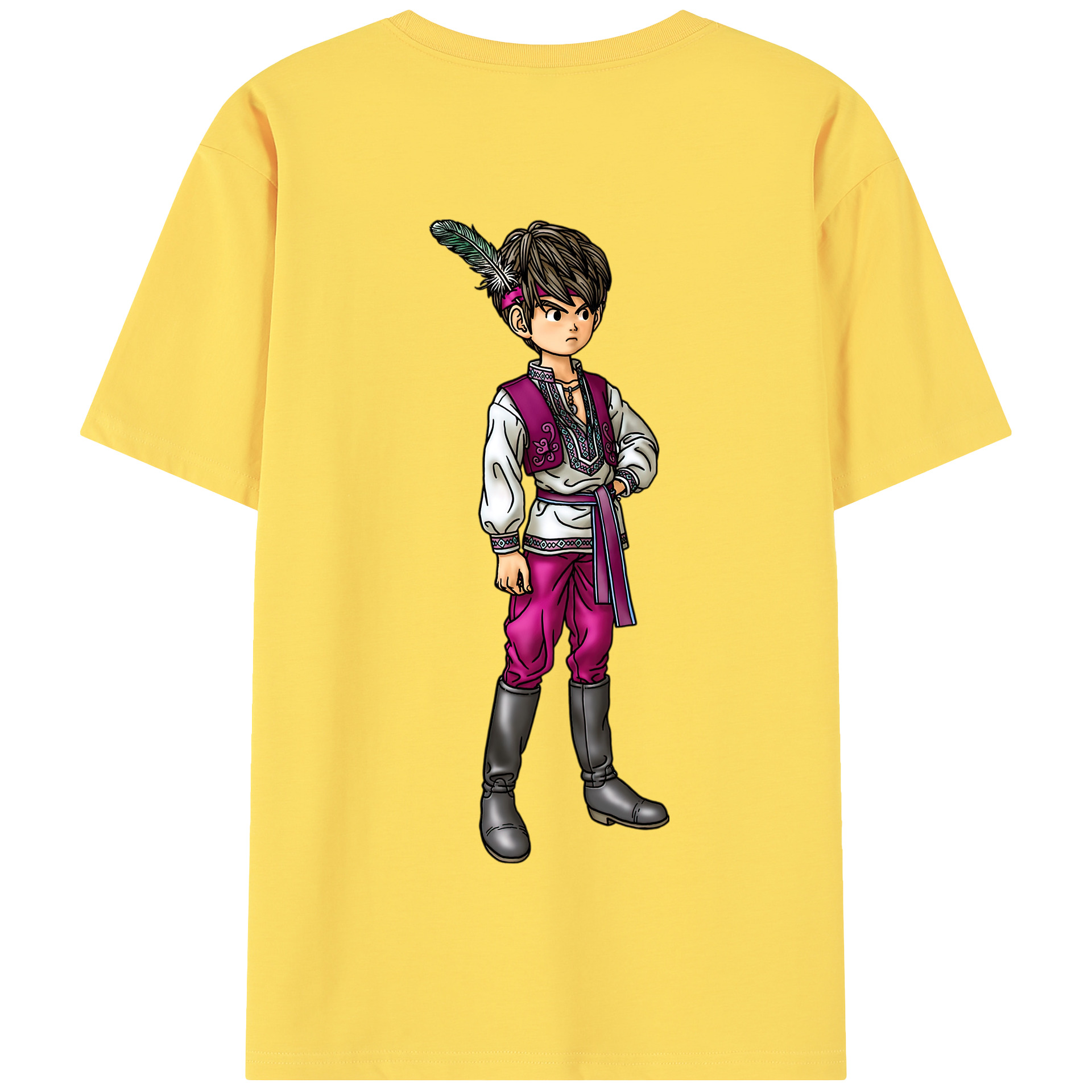（画像用） ドラゴンクエスト Doragon Kuesuto Dragon Quest 綿100％半袖Tシャツ（背面プリント）