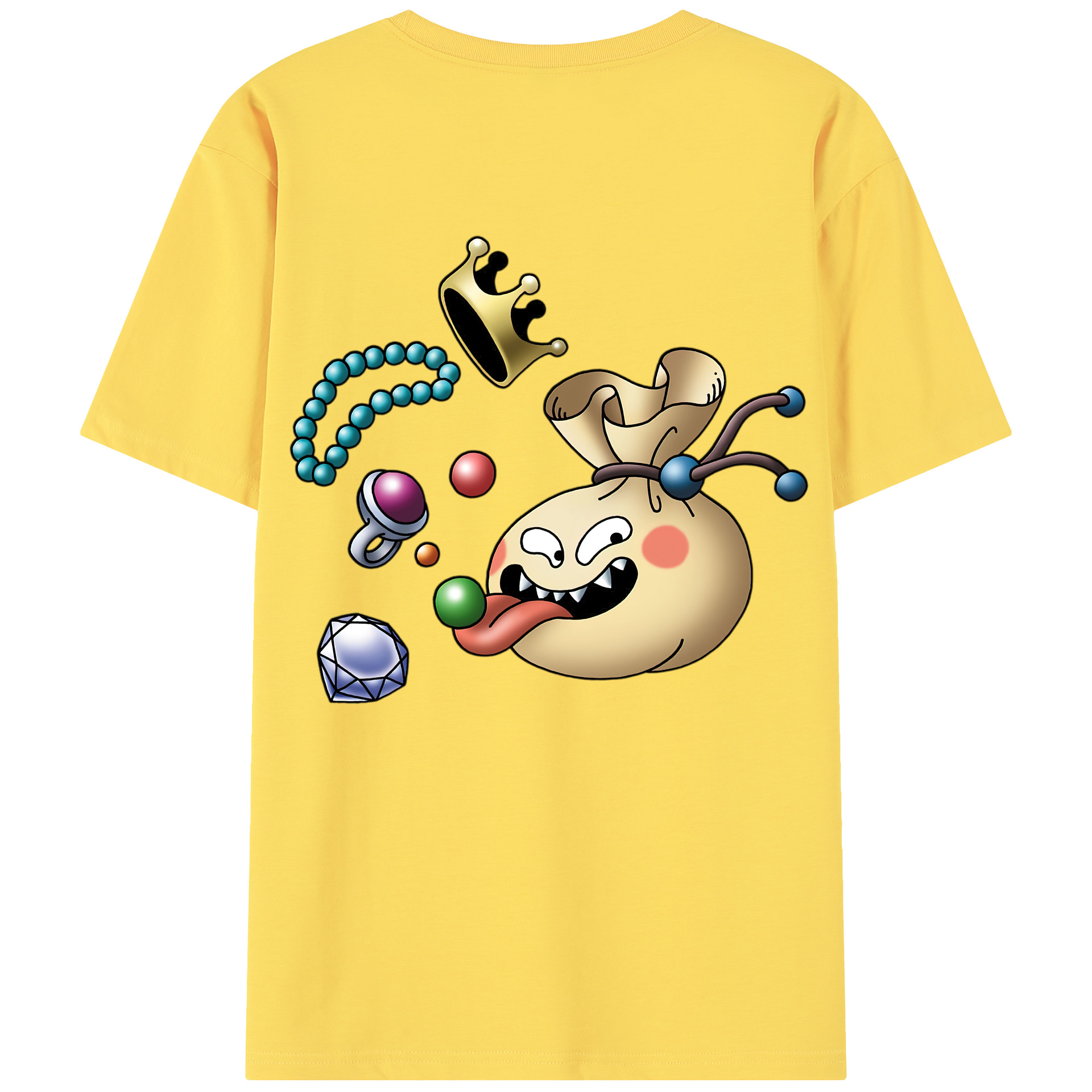（画像用） ドラゴンクエスト Doragon Kuesuto Dragon Quest 綿100％半袖Tシャツ（背面プリント）