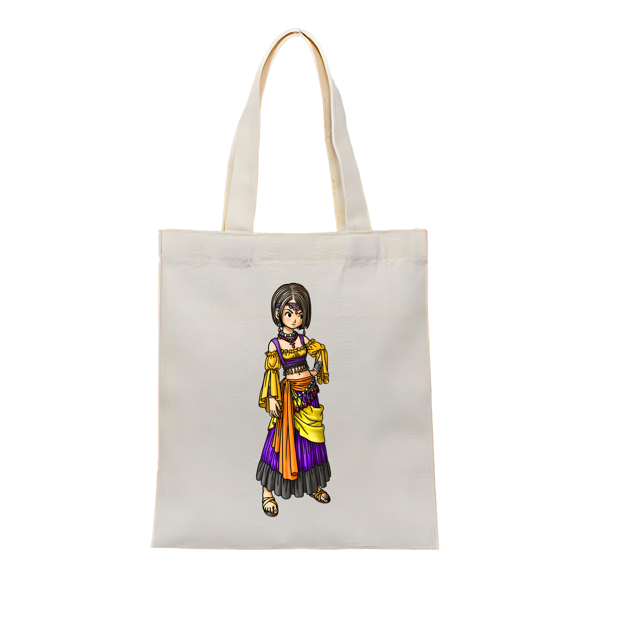 （画像用） ドラゴンクエスト Doragon Kuesuto Dragon Quest 縦型キャンバス生地手提げバッグ　トートバッグ