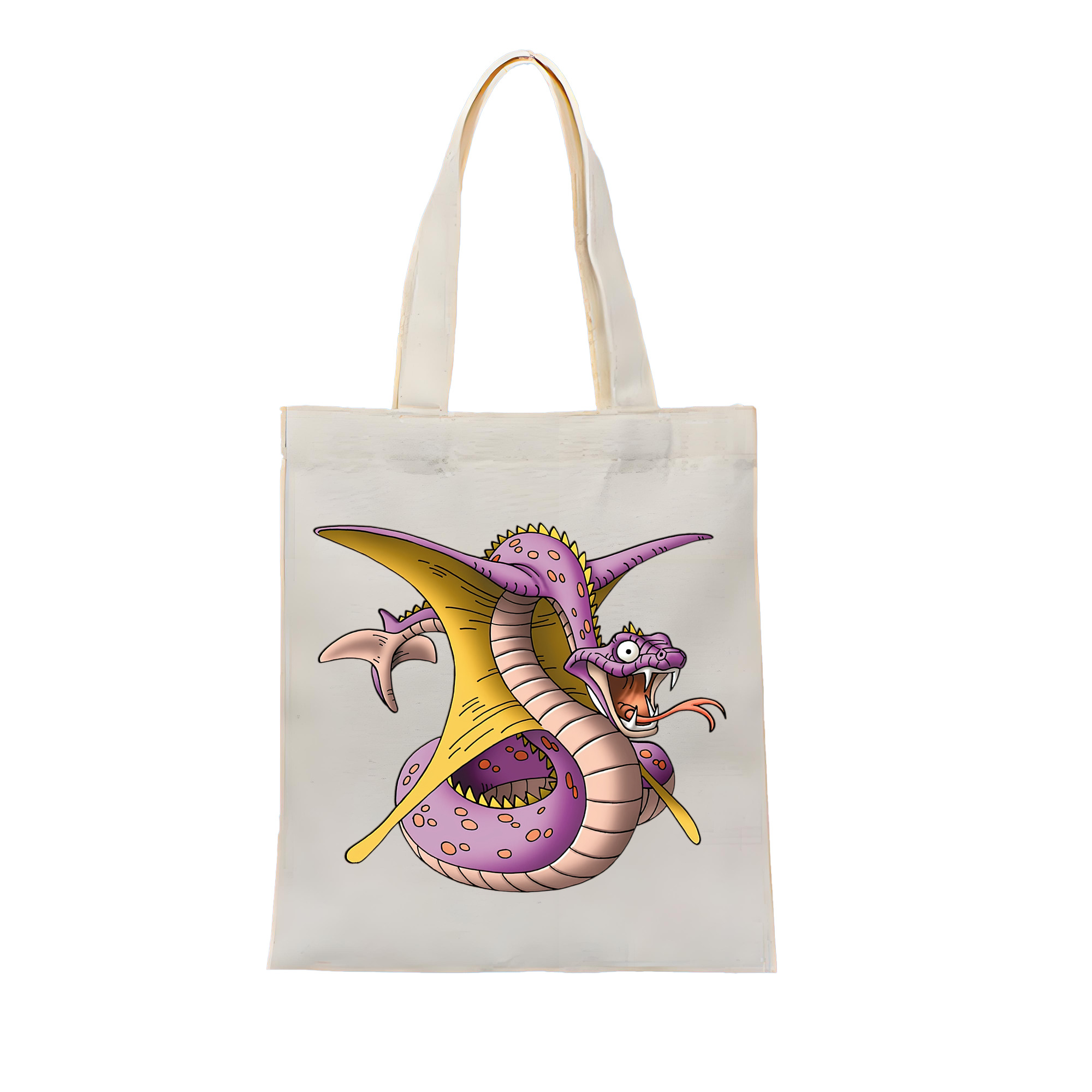 （画像用） ドラゴンクエスト Doragon Kuesuto Dragon Quest 縦型キャンバス生地手提げバッグ　トートバッグ