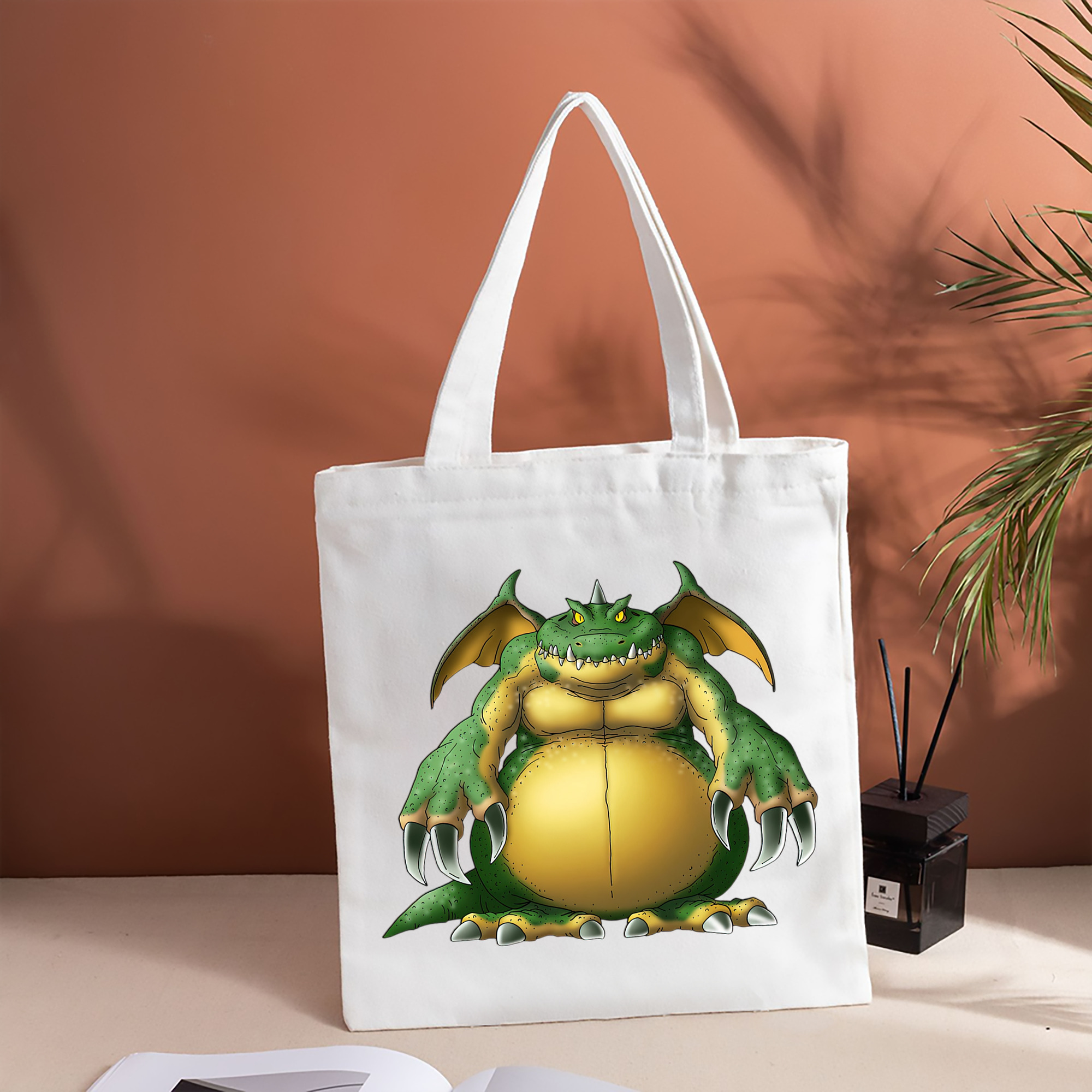 ドラゴンクエスト Doragon Kuesuto Dragon Quest 縦型キャンバス生地手提げバッグ　トートバッグ