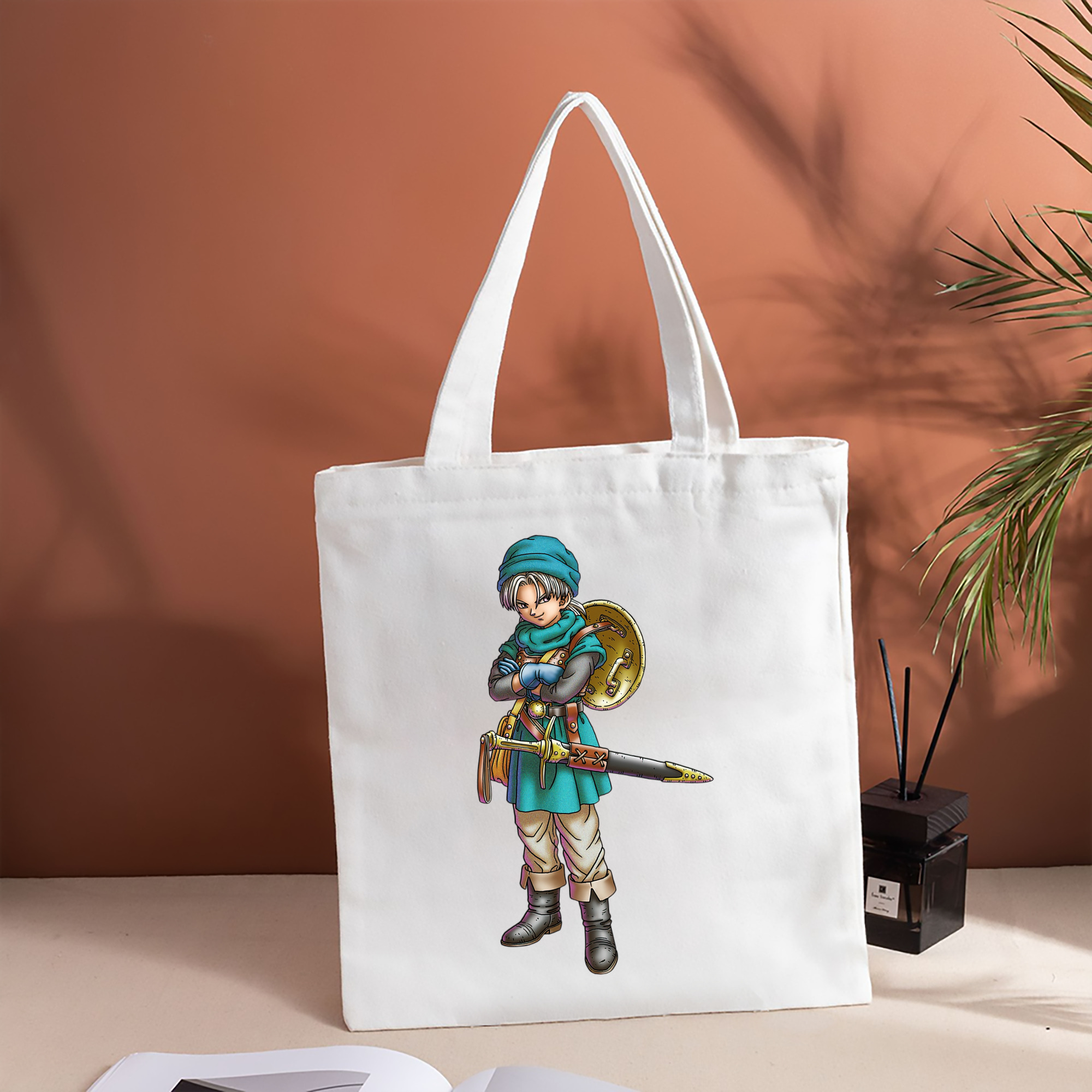 ドラゴンクエスト Doragon Kuesuto Dragon Quest 縦型キャンバス生地手提げバッグ　トートバッグ