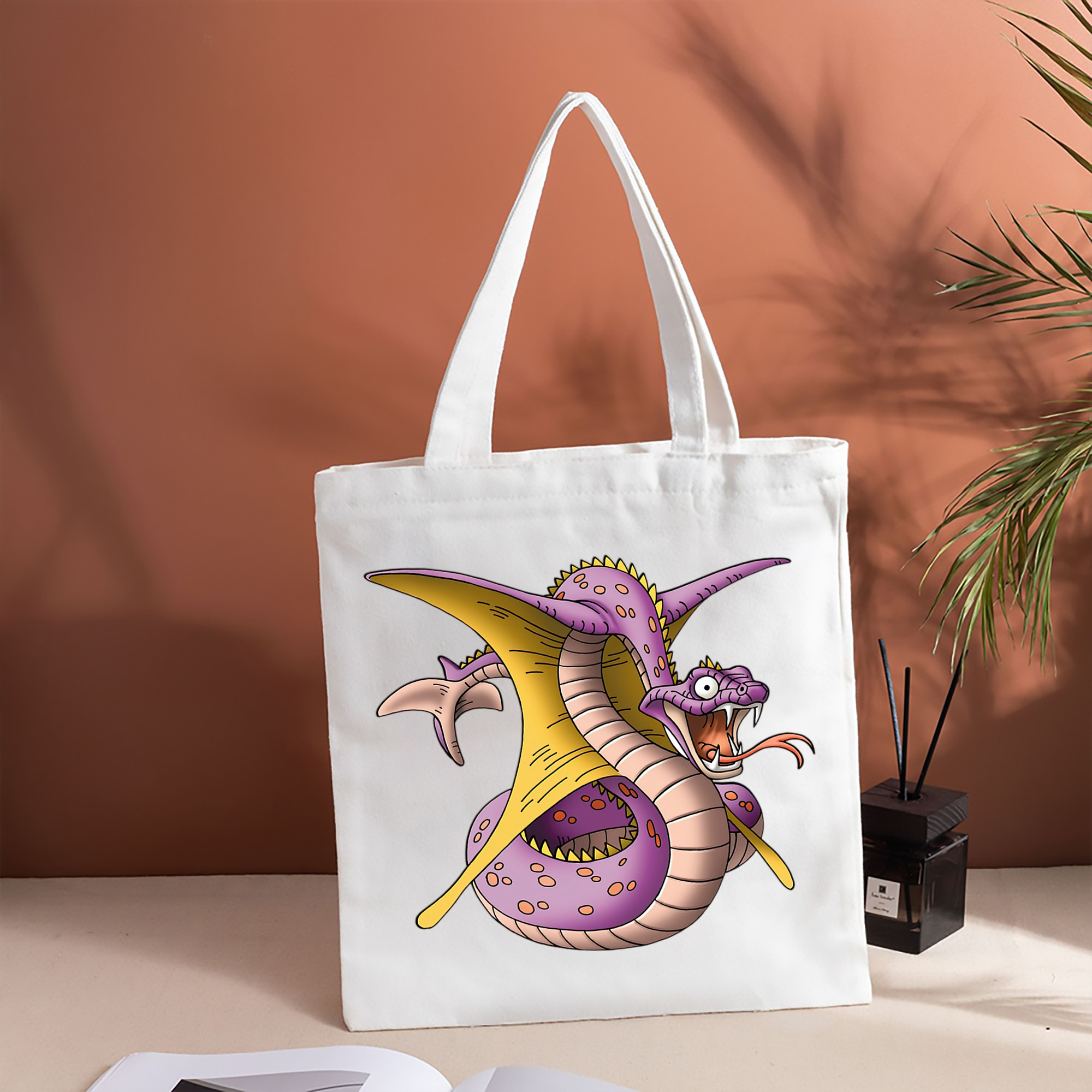 ドラゴンクエスト Doragon Kuesuto Dragon Quest 縦型キャンバス生地手提げバッグ　トートバッグ